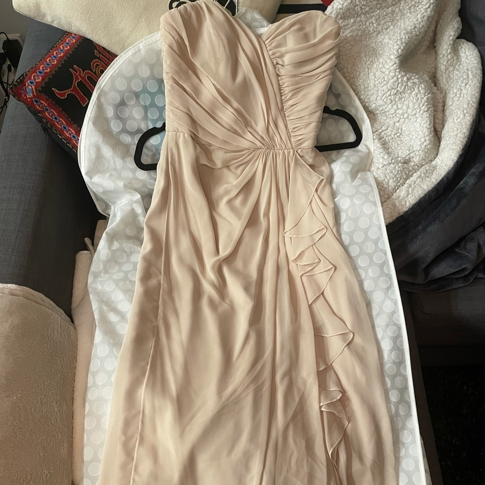 2 for $60! Formal, floor length gown Beige, sweetheart neck - Picture 6 of 7